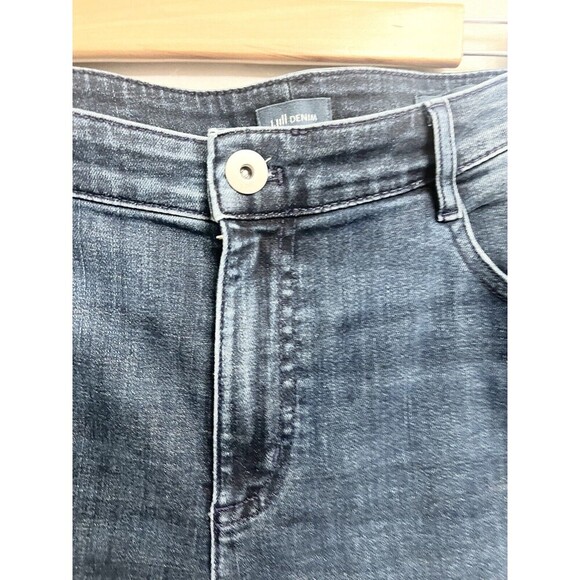 J Jill Jeans Women Size 14 High Rise Full Leg Crop Wide Leg Released Raw Hem - Picture 6 of 8